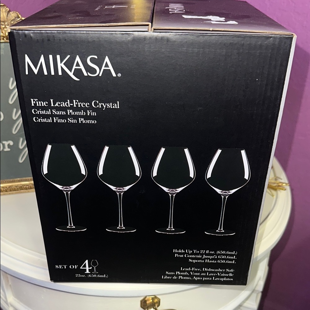 Mikasa Vivian Bordeaux Glasses Set of 4 - Picture 2 of 2